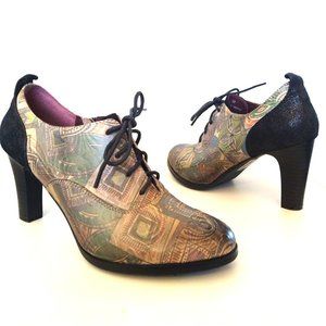 Spring Step L’Artiste 'LUELLA' Oxford Leather Lace Up/Zip Shootie EUR 39/8M